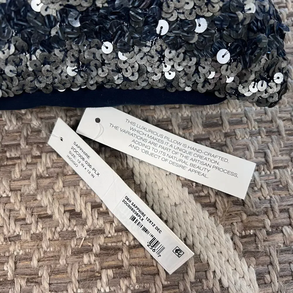 Dona Karan Sapphire Sequin Pillow 12